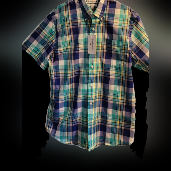 Men short sleeve striped shirt size large - Picture 3 of 4